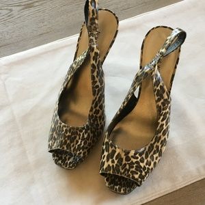 Nine West Cheetah Peep Toe Heels